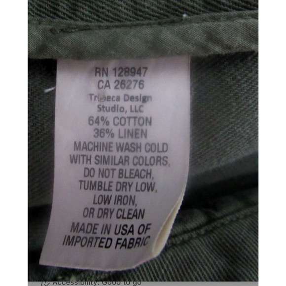 Nili Lotan 2 Slouchy Linen Luna Pant $395 Drop Crotch Crop Cotton Army Green NWT - Picture 8 of 10